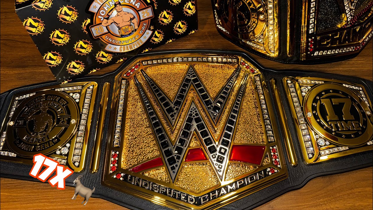 John Cena “NEW” 17x Champion Side Plates on the Undisputed Championship | 4K HDR #wwe 