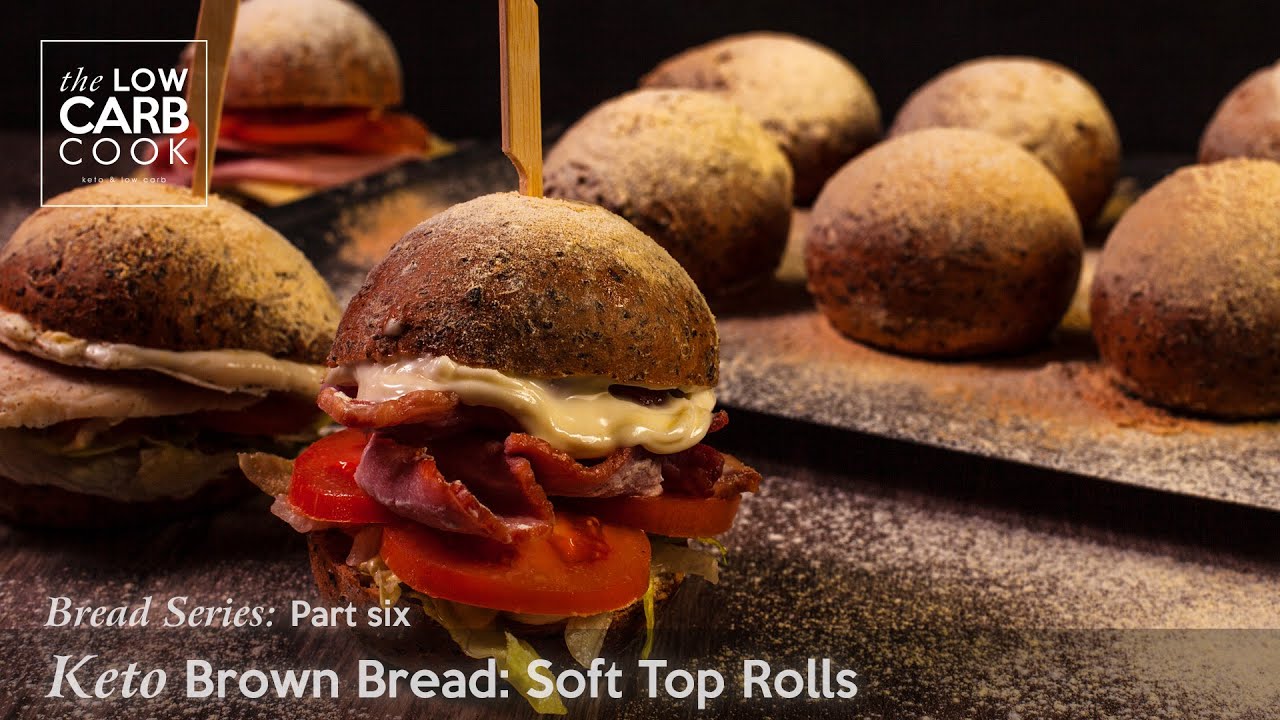 Low Carb Keto Soft Top Brown Bread Sandwich Rolls #Keto #LowCarb #Bread