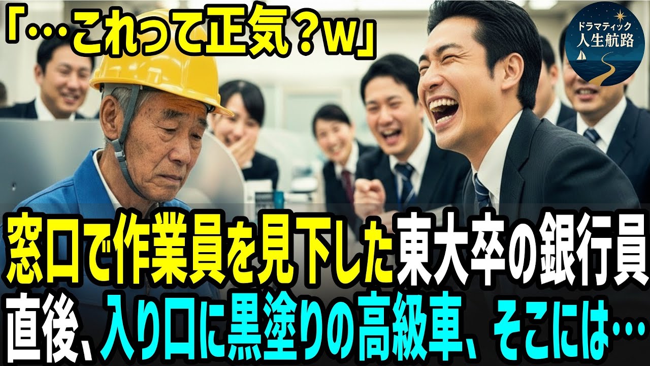 「ねぇ、これって正気？ｗ」古い通帳をバカにした東大エリート銀行員→直後、入り口に黒塗りの高級車が！現れたのは…