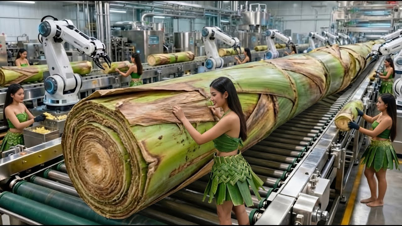 Inside the Largest High-Tech Banana Stem Factory You've Never Seen Before Full Process
