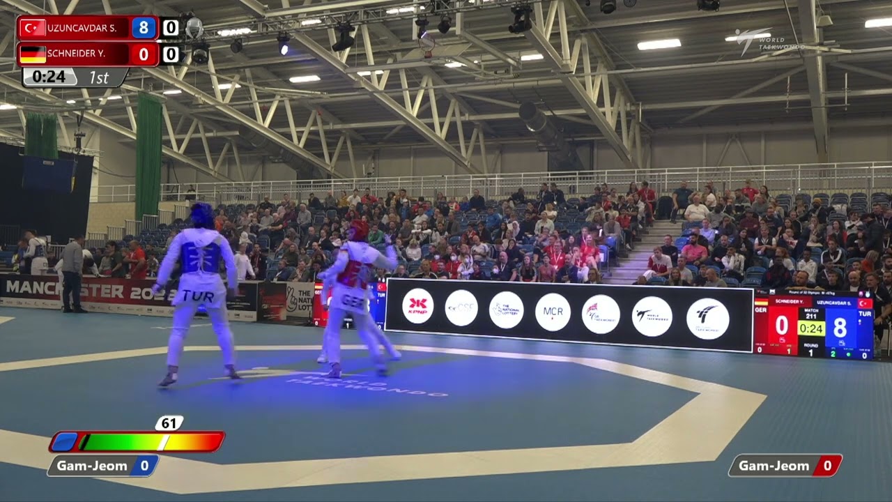 211 R-32 W+67kg 🔵 UZUNCAVDAR Sude yaren TUR vs 🔴 SCHNEIDER Yanna GER I Manchester 2022 WT GP