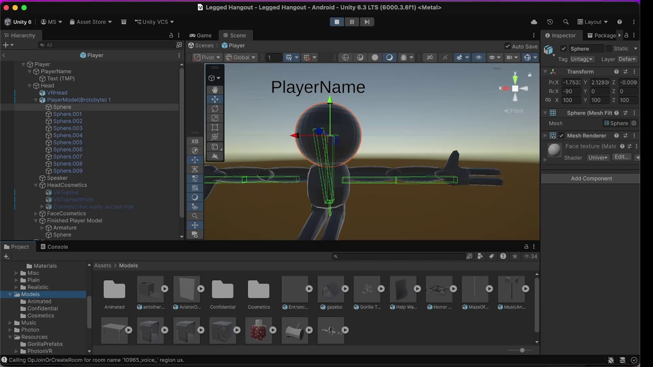 Working on a VR game