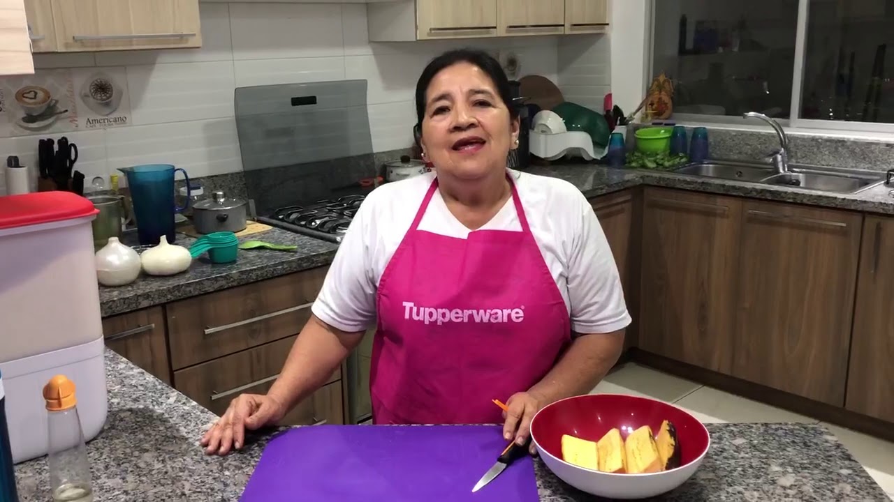Usando el Crystalware mediano cocinamos plátanos maduros en microondas