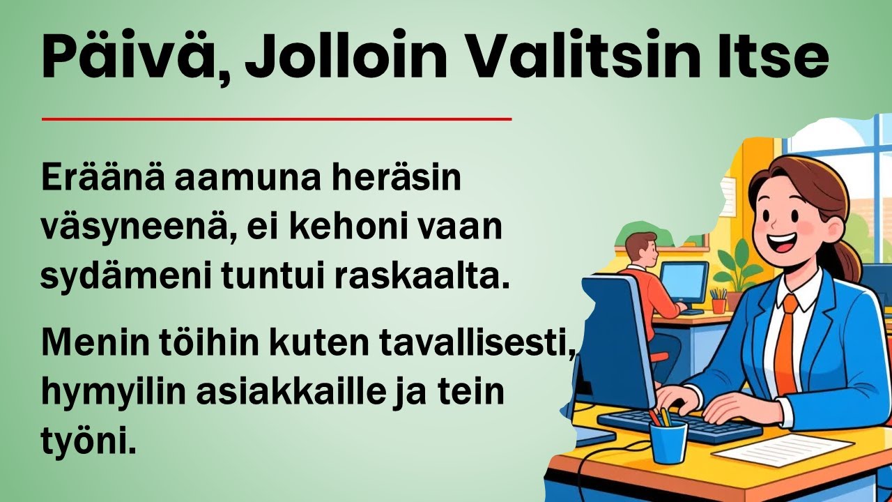 Learn Finnish with a Story | Intermediate | Päivä, jolloin valitsin itse