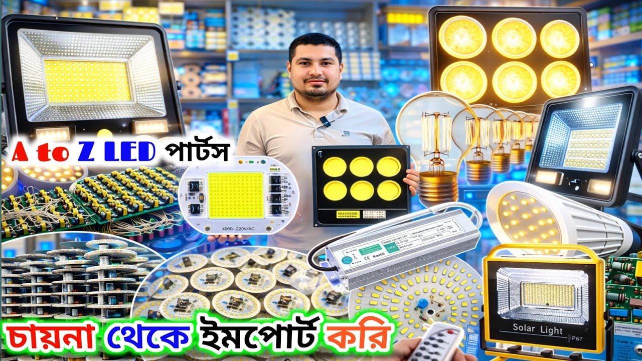 LED bulb🔥চাইনিজ ইমপোর্টার | কম দামে led পার্স পাতি কাঁচামাল | LED light raw material Bangladesh 2026