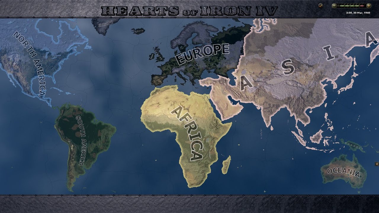 Continents vs Continents - Hoi4 No Step Back Timelapse