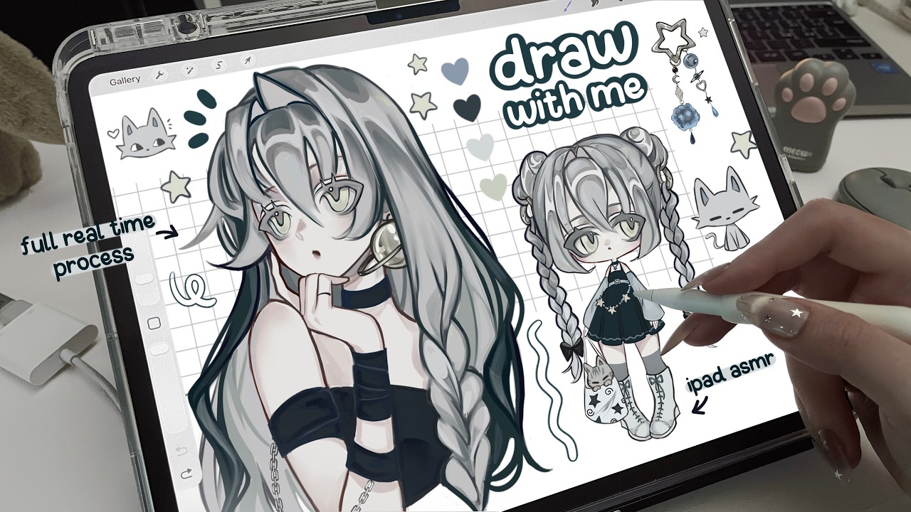 draw with me ★ a new character  .ᐟ ˚✧ ˖  [procreate, real time process, ipad asmr, new character ]