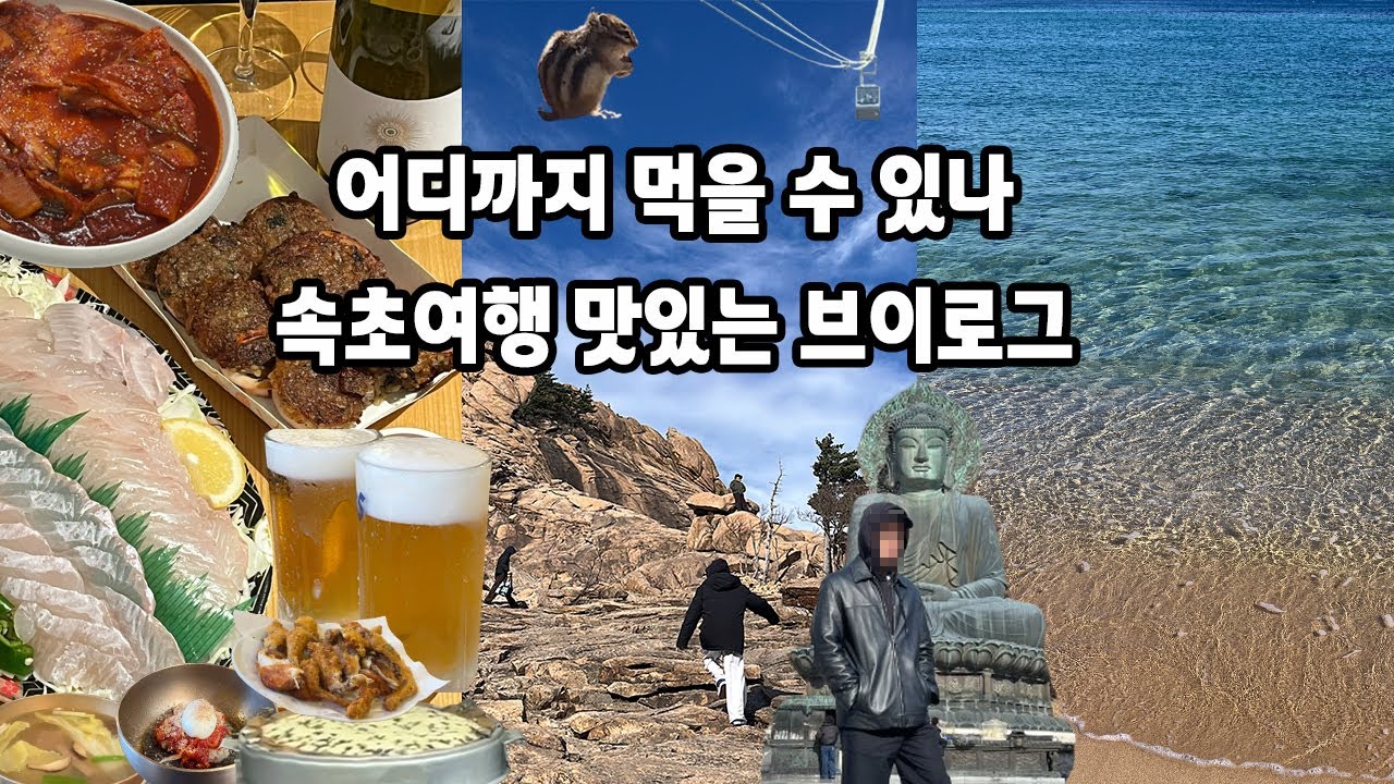 속초여행 설악산🍂 케이블카 단풍🍂 다람쥐🐿️ 동해바다🌊 영금정  가오리찜🐠 단천면옥 회냉면🍜🥘 오징어순대 수수 생일 맞이 브이로그 vlog✍️🎞️#유튜브 #요리 #음식 #여행
