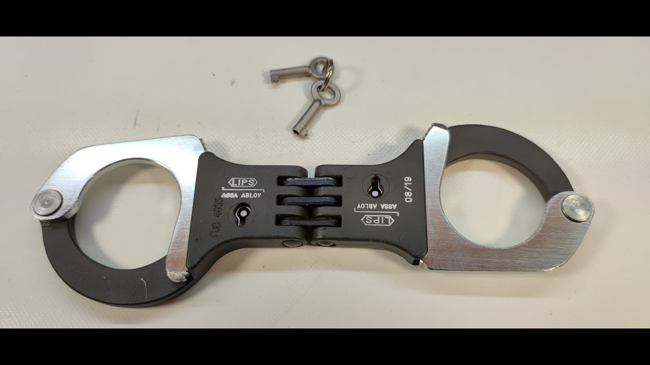 Lips ASSA ABLOY schwarz metall Handboeien Handcuffs Menottes Pouta Fessel Politie Netherlands NL