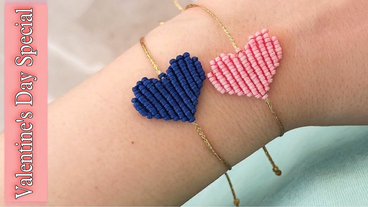 DIY Heart Friendship Bracelets for Valentine Day | Macrame Bracelet | Thread Bracelet | Creation&you
