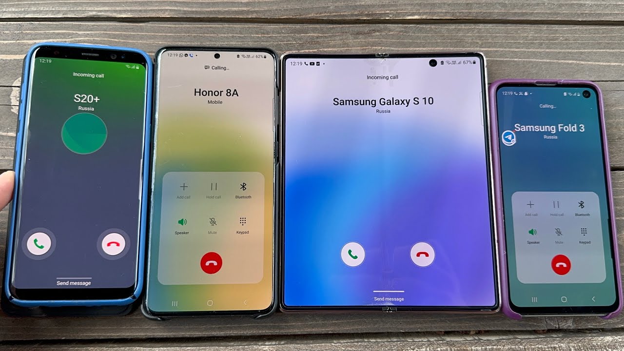 Incoming Call Samsung S8 vs Galaxy Samsung Fold 2 vs Samsung S10e vs Samsung Galaxy S20+