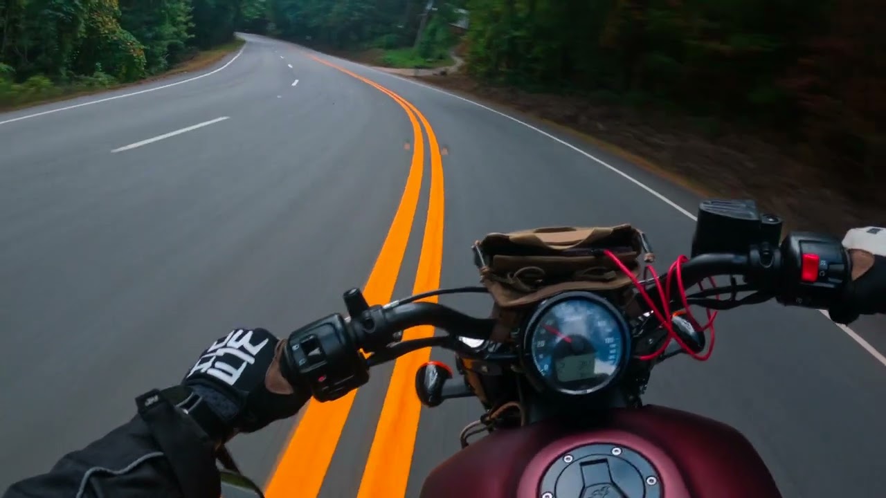 Indian Scout Bobber on the twisties