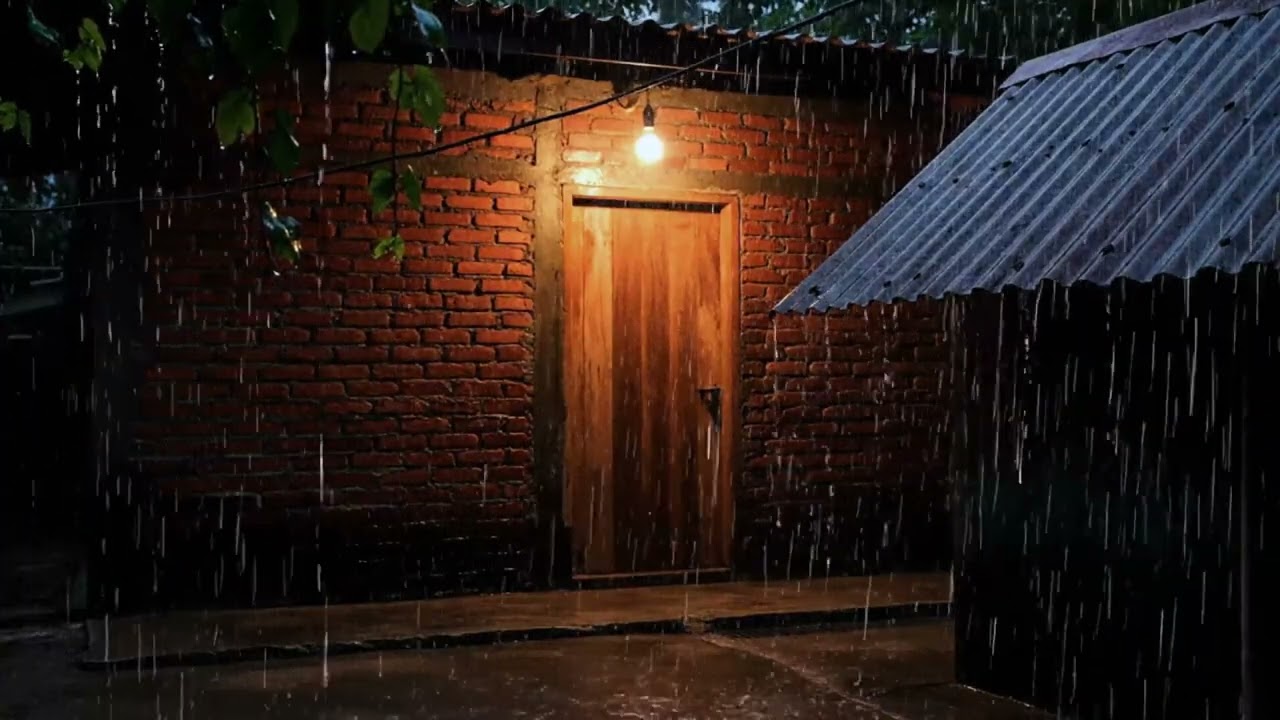Sleep Fast in 3 Minutes with 4K Heavy Rain & Thunderstorm at Night