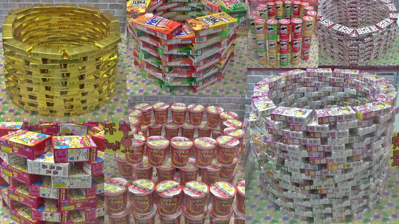 【ガッツリ大崩壊】お菓子タワー祭りでお菓子100個取れるまで帰れませんww【クレーンゲーム】