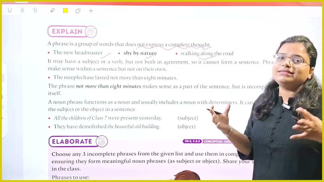 English Grammer Class 7 Chapter 18 Phrases and Clauses Part 1