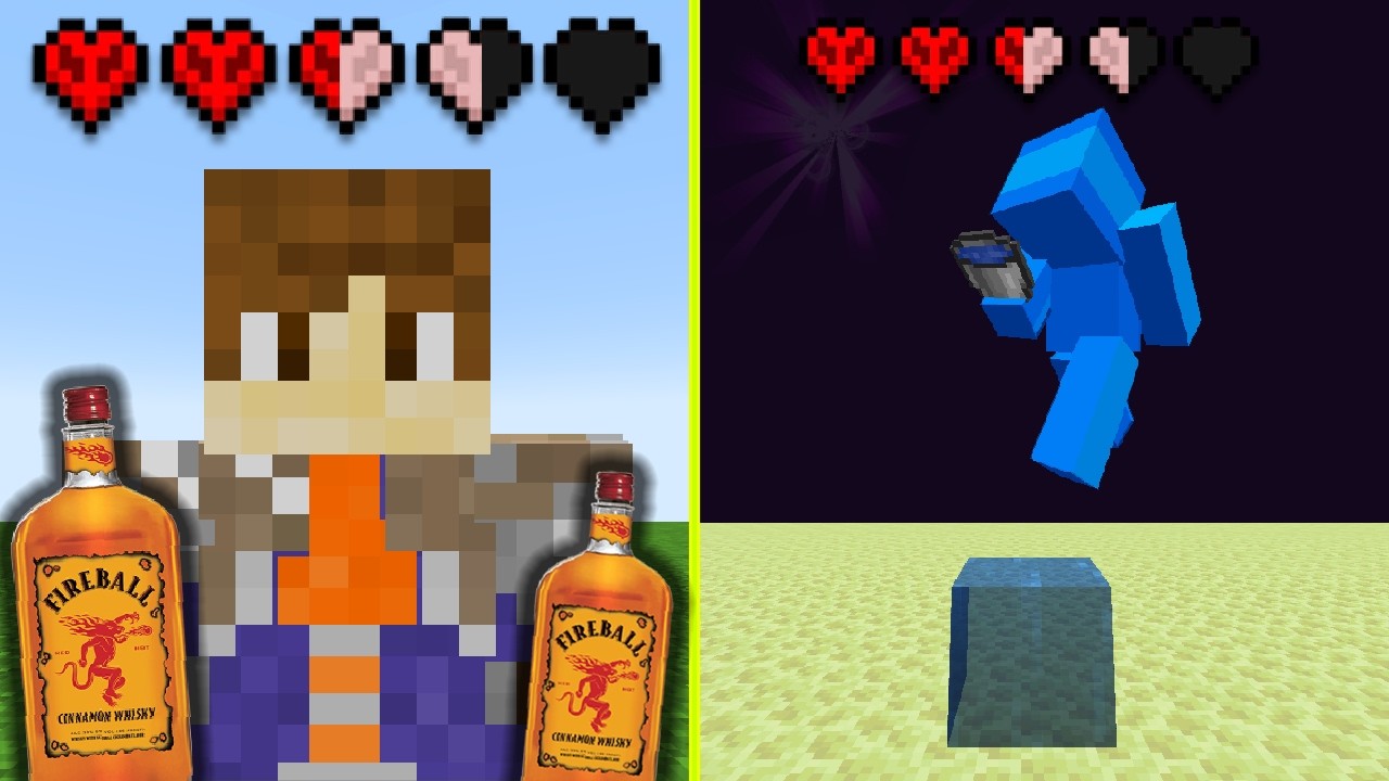 Сможем ли мы пройти Minecraft-версию Shared Health, прежде чем слишком сильно напьёмся?