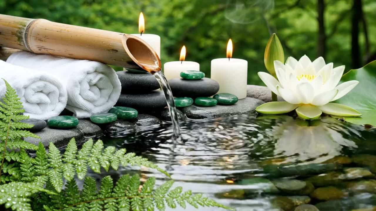 Relaxing Music + Bamboo Water Sounds 🌿 Deep Healing & Stress Relief | Calm Mind & Body