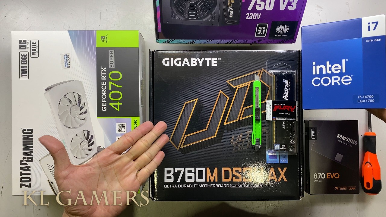 intel Core i7 14700 GIGABYTE B760M DS3H AX ZOTAC RTX4070 SUPER Gaming PC Build