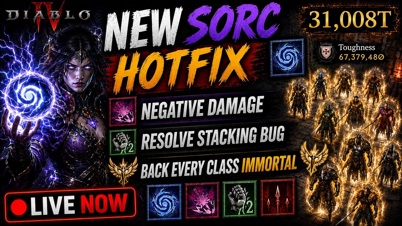 NEW SORC HOTFIX NEGATIVE DAMAGE & RESOLVE STACKING BUG BACK EVERY CLASS IMMORTAL