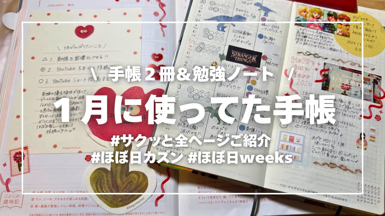【サクッと】１月の手帳全ページ見せ！【ほぼ日カズン / ほぼ日weeks】