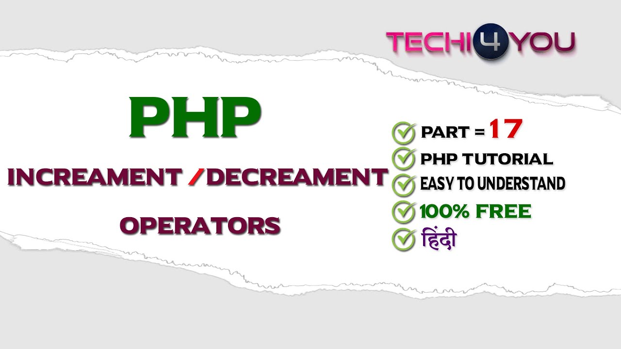 PHP increment Decrement Operators in Hindi