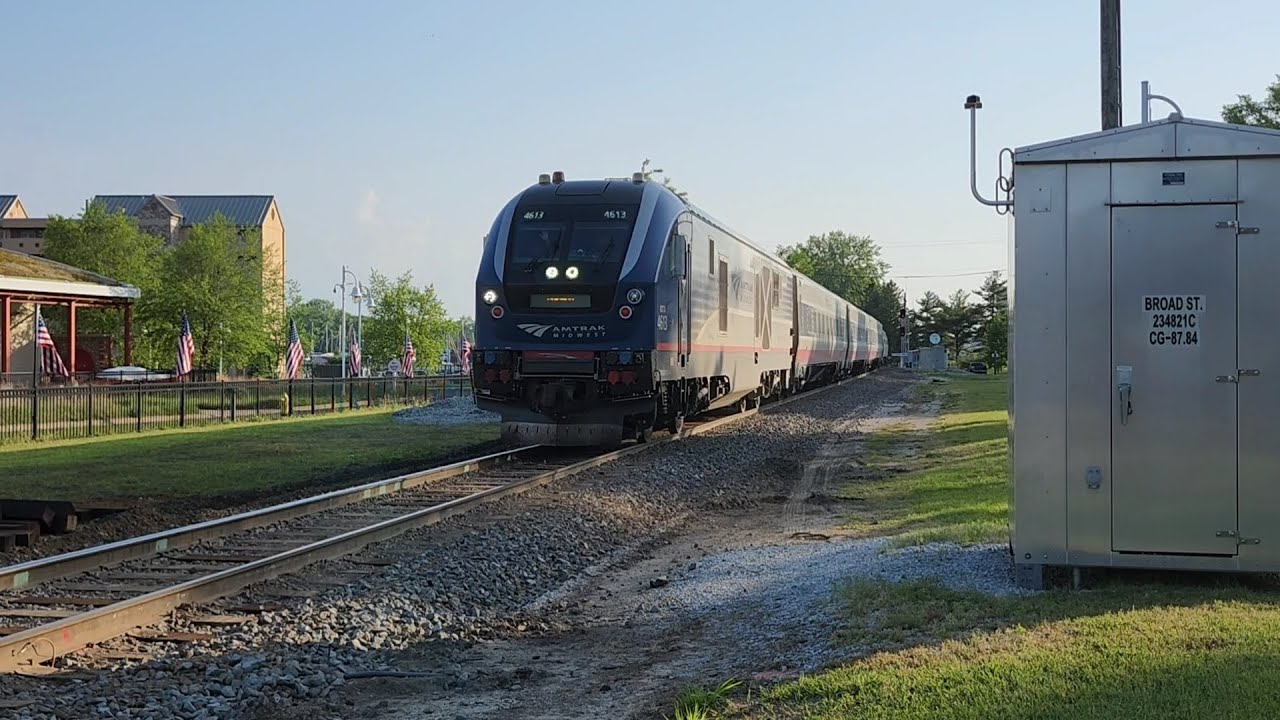 Amtrak P371-19 Pere Marquette with a wave at St. Joe MI