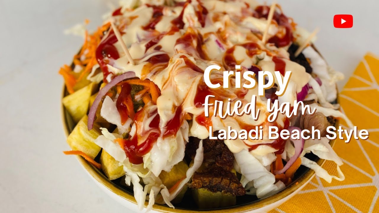 LABADI BEACH style Crispy fried yam recipe #foodstoriesgh #friedyam