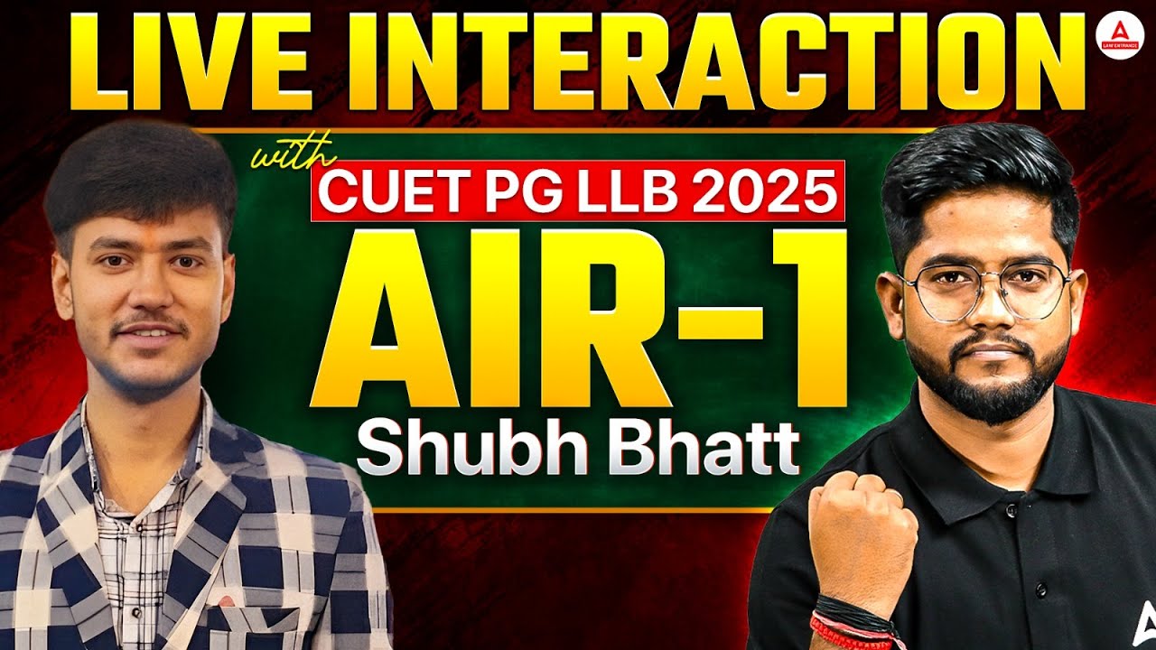 Live Interaction with CUET PG LLB 2025 - AIR 1 Shubh Bhatt with Rohit Sir ✅