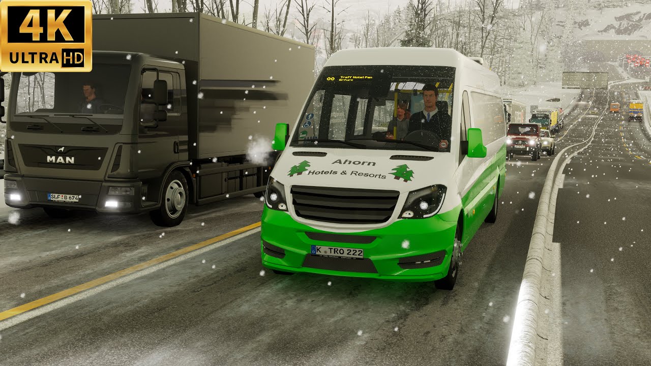 4K UltraHd | Panorama Hotel Oberhof | Mercedes Benz Sprinter | Fernbus Simulator #fernbus