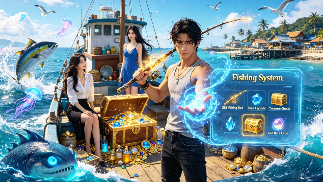 System: Ocean Survival&mdash;Awakens Divine Fishing System. A Single Rod Catches Everything, Rules Sea!