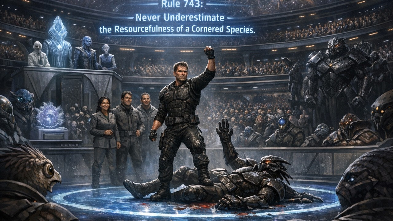 The aliens thought the victory was theirs   until a human reminded them of rule #1  HFY