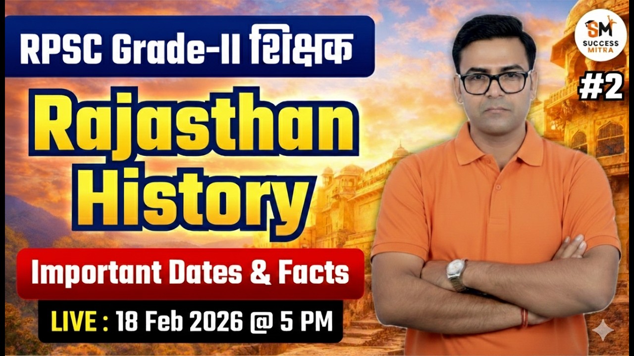 RPSC 2nd Grade  Rajasthan History - Important Dates & Facts Special Class | Raj Kumar Sir