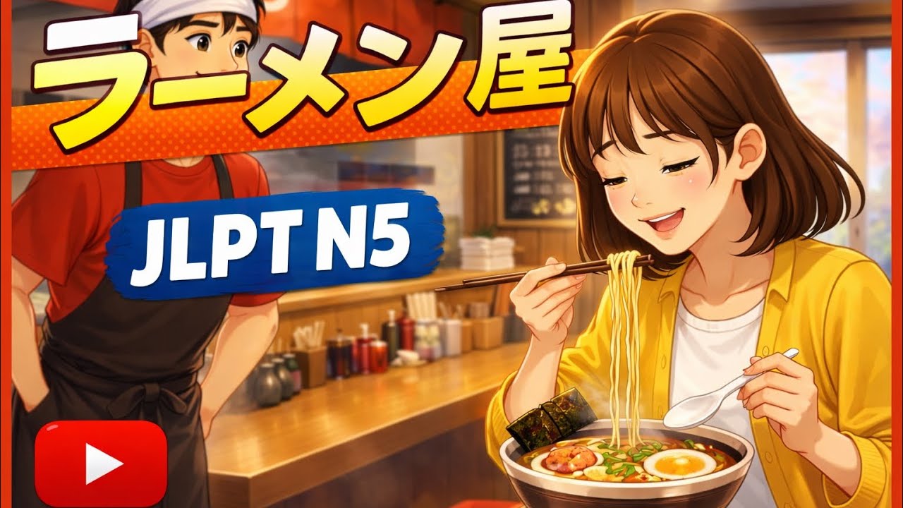 JLPT N5 Japanese Conversation | At a Ramen Shop 🍜 | Easy Japanese Listening