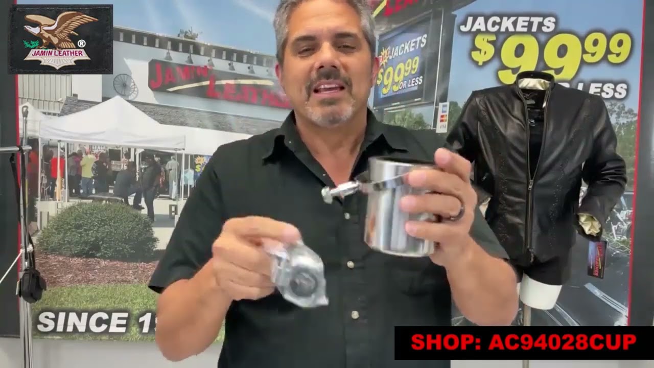 AC94028CUP - Chrome Motorcycle Cup Holder W/Swivel Mount