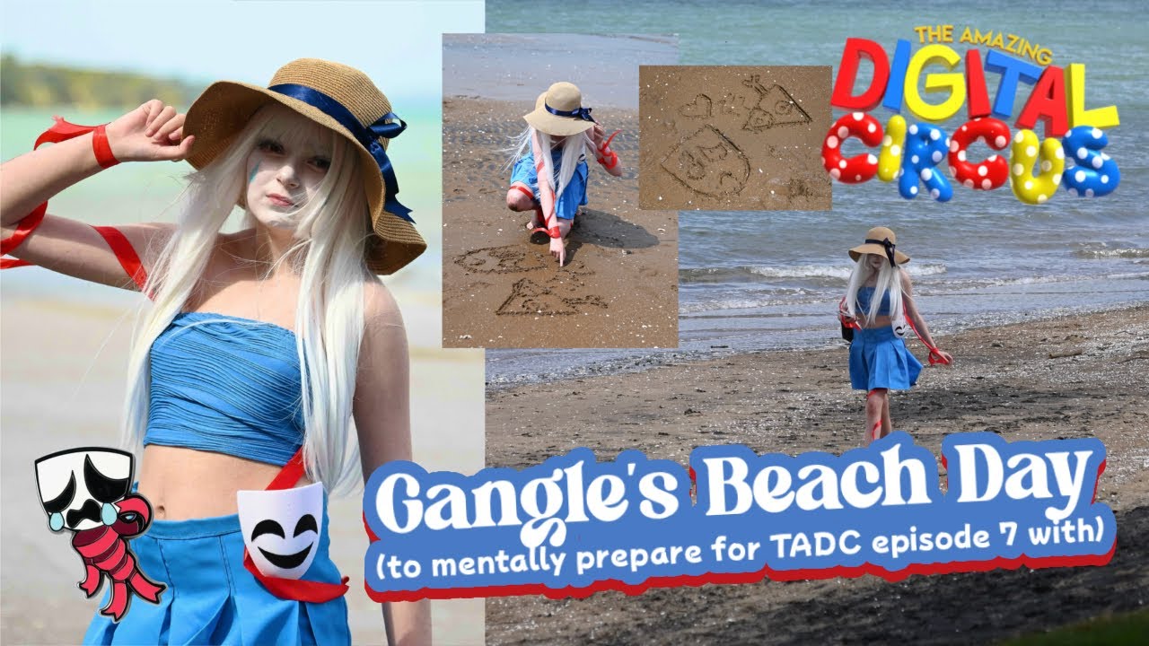 gangle’s beach day 🎪🏖️ (to mentally prepare for TADC episode 7) | cosplay mini vlog