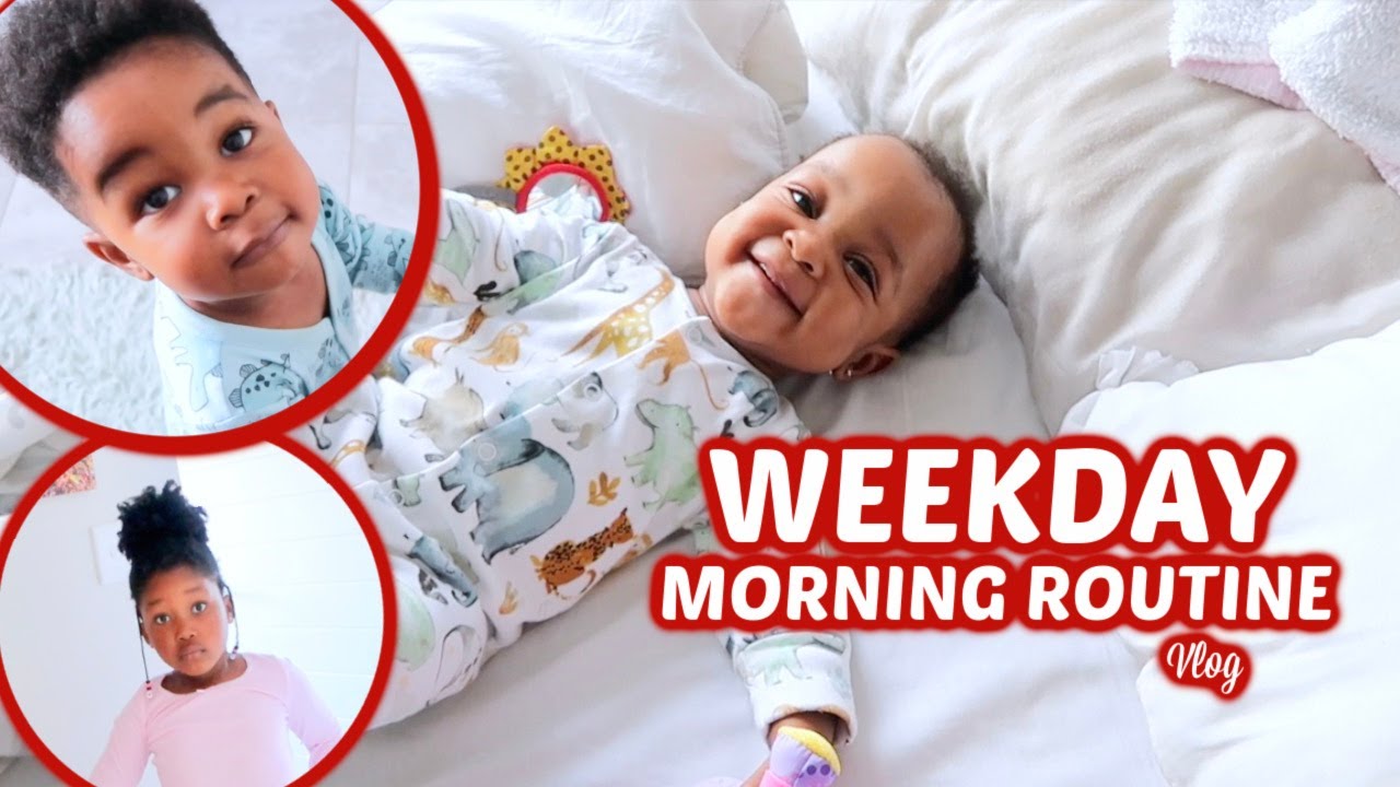 OUR WEEKDAY MORNING ROUTINE WITH 3 KIDS || Mommy and Baby Approved