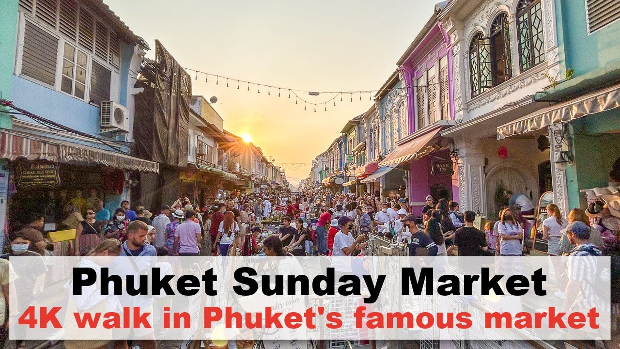 Exploring the Vibrant Sunday Market in Phuket Old Town | 4K Walking Tour