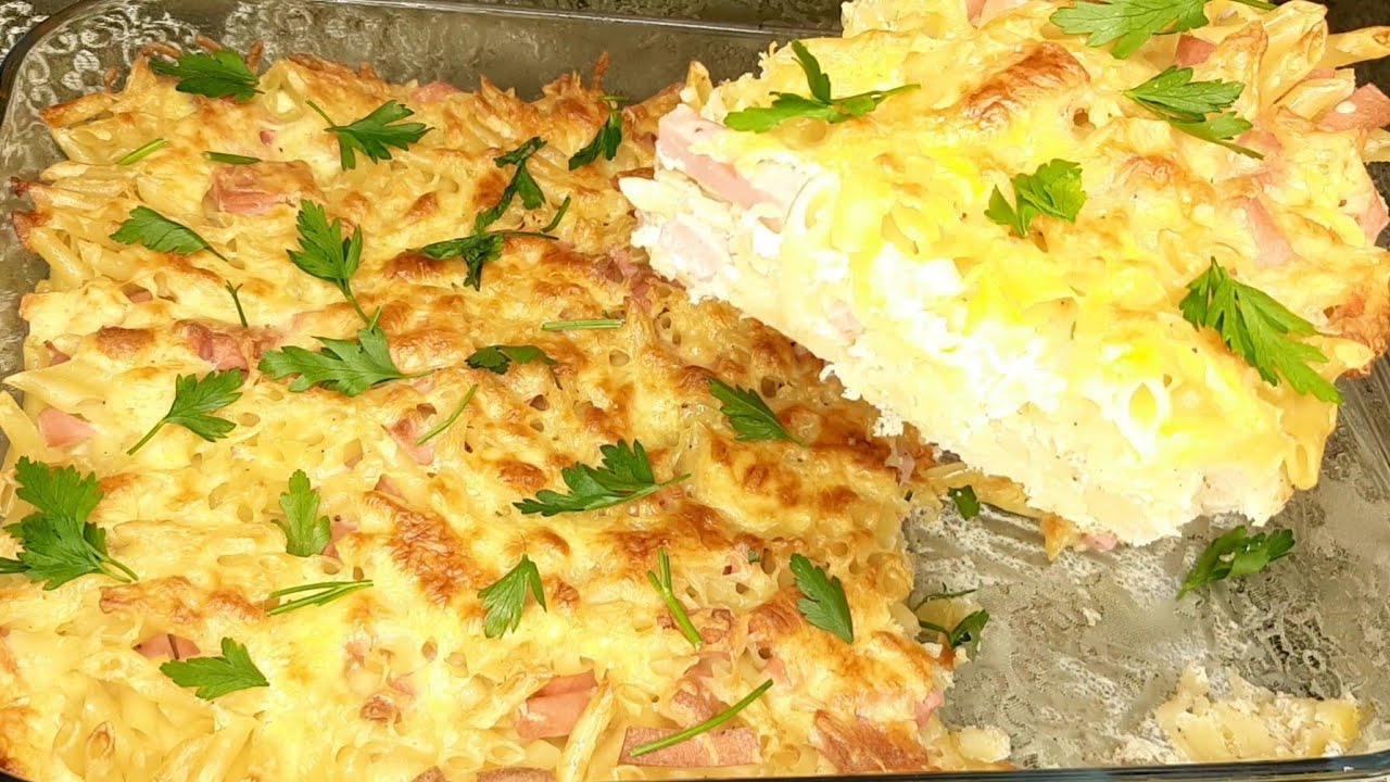 Макаронная Запеканка с Колбасой и  Сыром 😋
