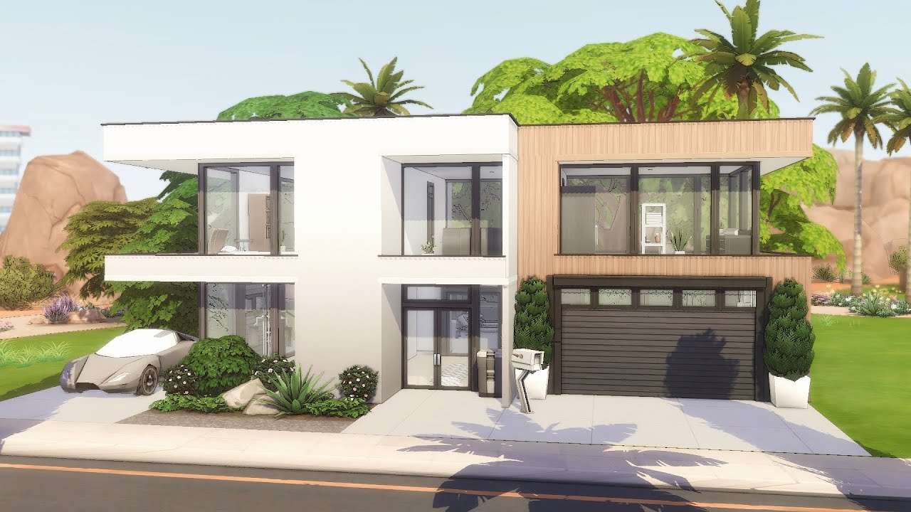 Modern Minimalist House ♡ | BASE GAME · NO CC | Speed Build | The sims 4