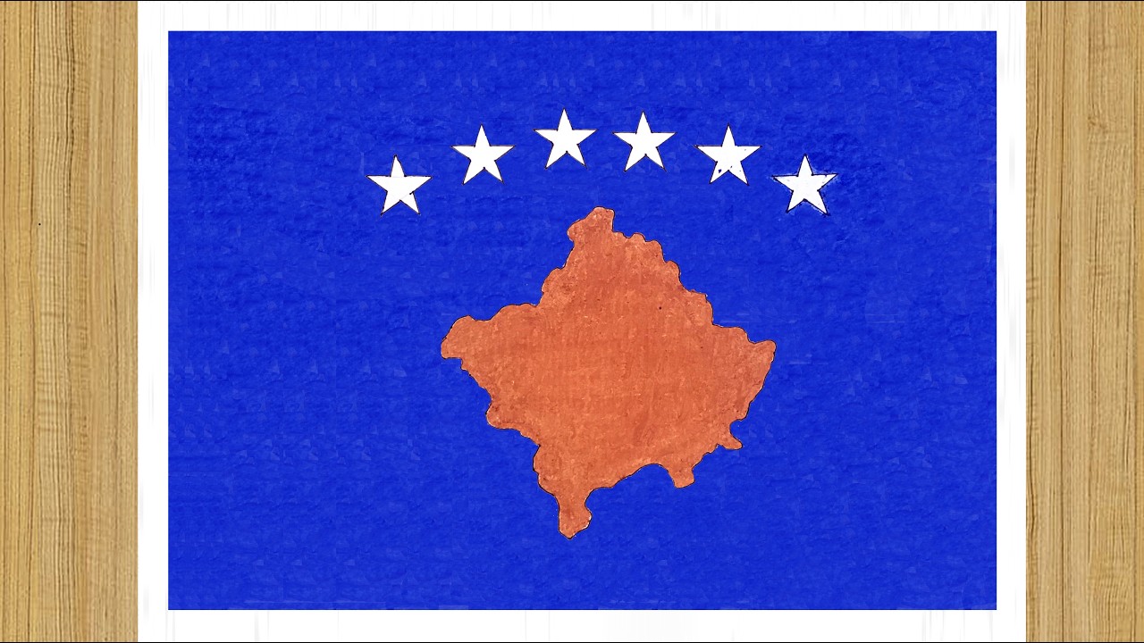 Drawing Tutorial | National Flag Drawing Easy | Kosovo Flag Drawing | How to Draw Kosovo Flag Easy