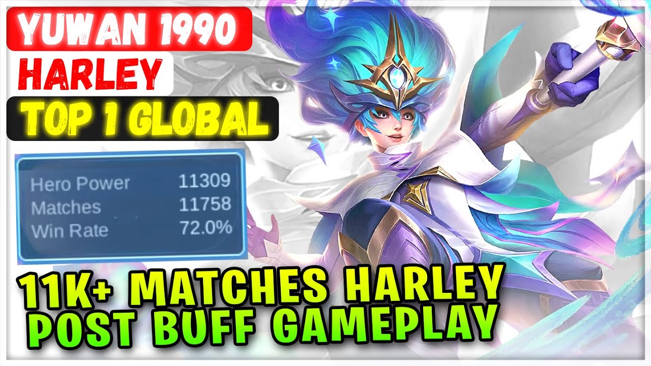 New Buffed Harley 11K+ Matches Midlane Meta [ Top 1 Global Harley ] TIKTOK : YUWAN 1990 - MLBB