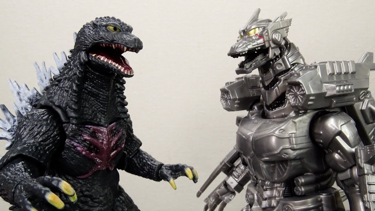 【釈-SOS】ゴジラアクションフィギュア ゴジラ2003 3式機龍改 重武装型 バトルセット 胸パーツの交換で釈ゴジに 三式機龍  スパイラルクロー バックユニット review レビュー