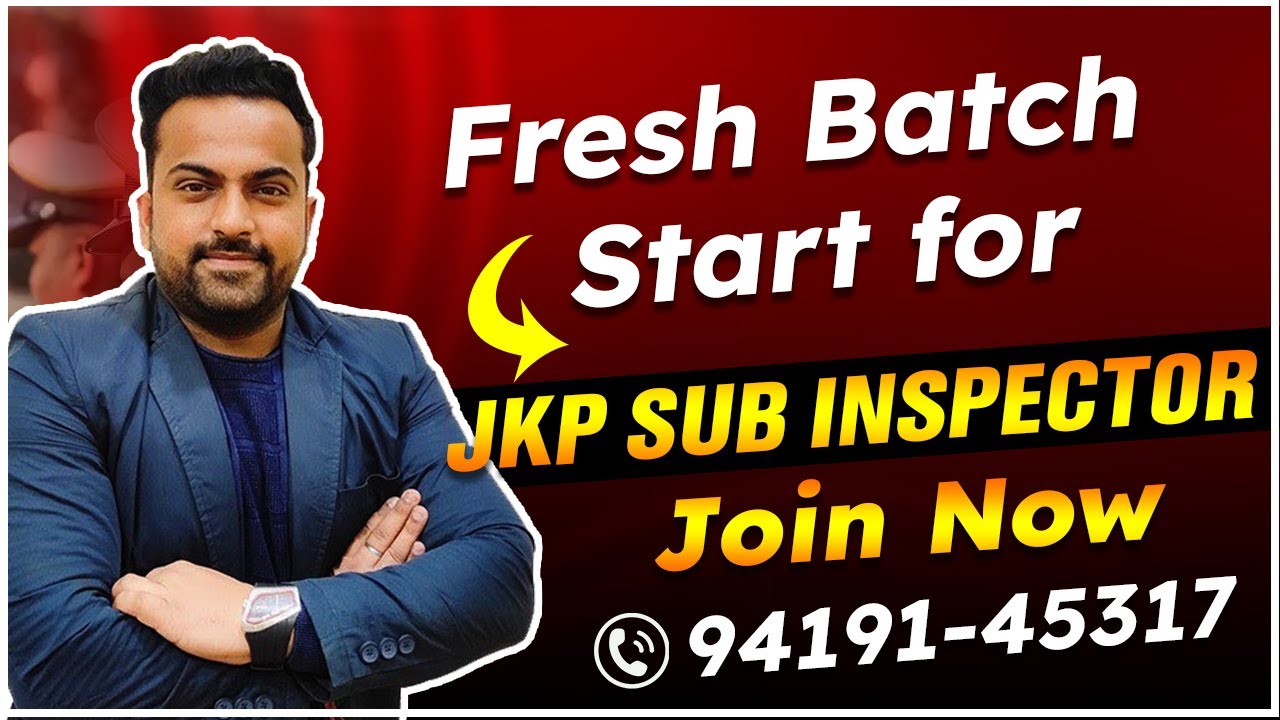 Jkp Si recruitment | Jkp Sub Inspector Official Syllabus | JKPSI Coaching Classes in J&K