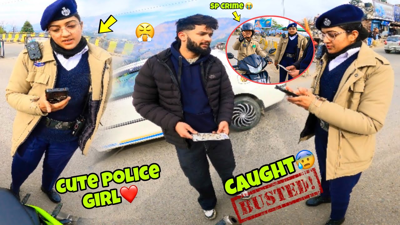 Cute Police Girl😍 Stopped me in Solan || Busted For Rash Riding || Biker vs Cops 🥲