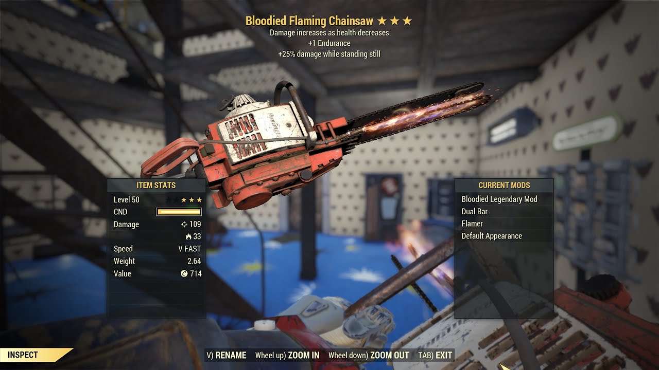 Fallout 76: Bloodied Tanky Chainsaw Build.
