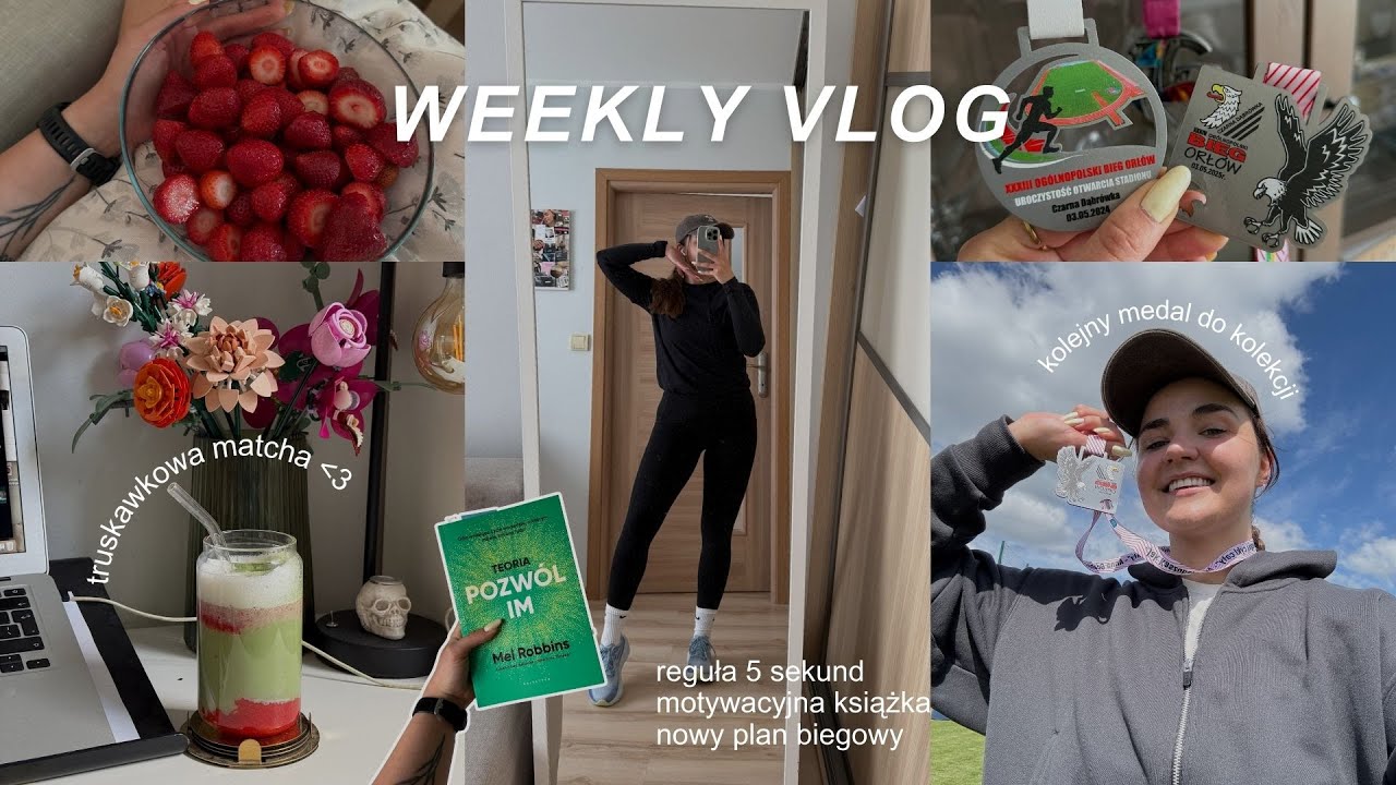 Weekly vlog | motywacyjne książki, nowy medal do kolekcji, reguła 5 sekund, nowy plan biegowy