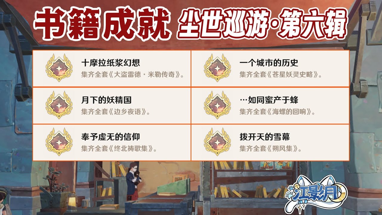 【月之四成就】【原神】塵世巡遊&middot;第六輯成就《十摩拉紙漿幻想》+《一個城市的歷史》+《月下的妖精國》+《&hellip;如同蜜產於蜂》+《奉予虛無的信仰》+《撥開天的雪幕》/挪德卡萊月之四