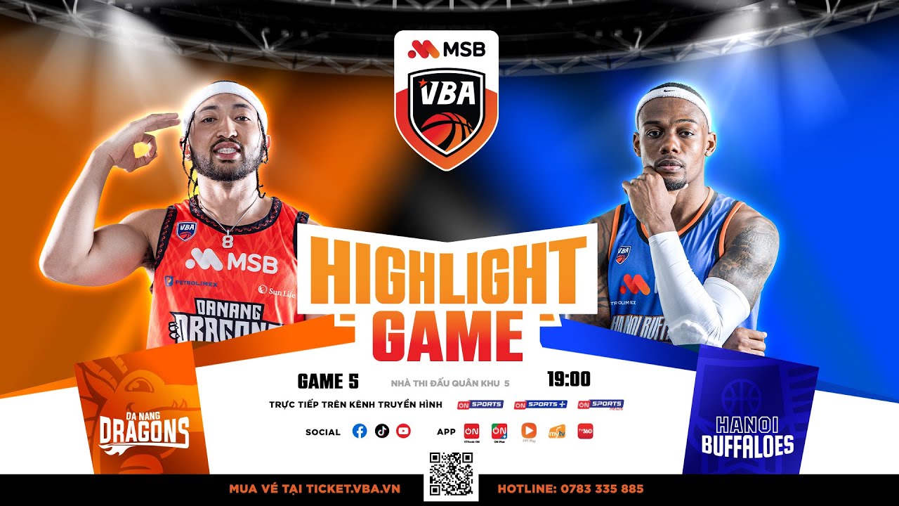 Full Game Highlights | Danang Dragons vs Hanoi Buffaloes | 23.05 #bongroVBA