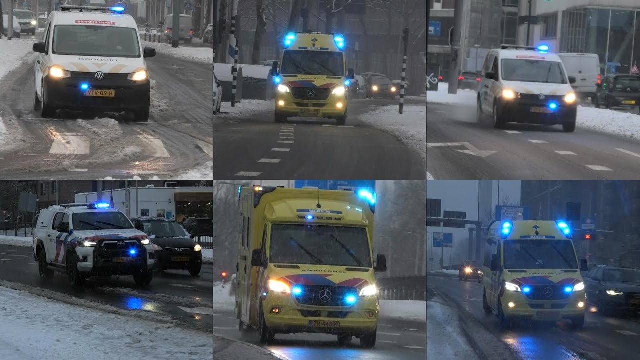 #365 [DOOR DE SNEEUW!] [WAIL!] Politie en Ambulances met spoed door Rotterdam!