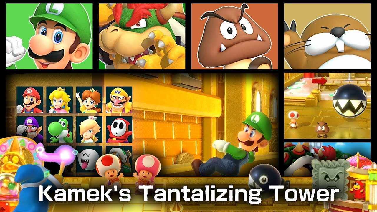 Super Mario Party Kamek's Tantalizing Tower ◆ Luigi vs Bowser vs Goomba vs Monty Mole #2